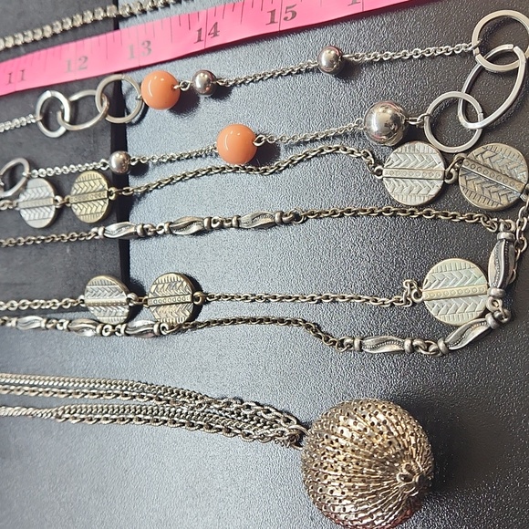 16 Silver-tone Necklace Lot - Picture 2 of 9